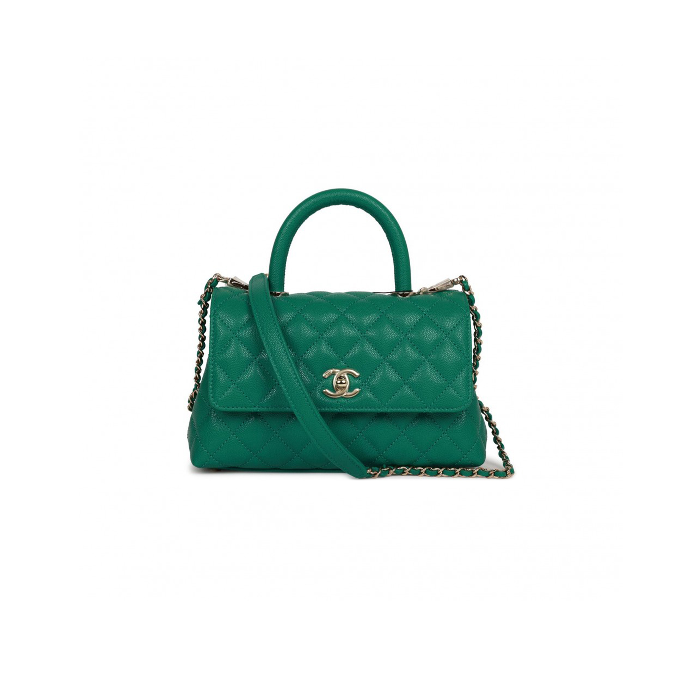 CHANEL CAVIAR QUILTED MINI COCO HANDLE FLAP 1021150 (23*15*10cm)